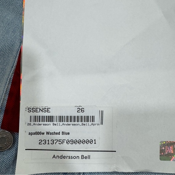 NWT Andersson Bell Skirt Size 26 XS-Small Blue Apron Pleated Denim Mini Skirt - Picture 10 of 13